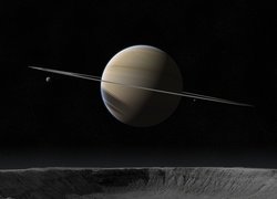Saturn z pierścieniem planetarnym