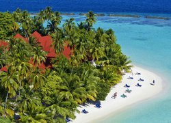 Hotel Kurumba Maldives, Wyspa Vihamanaafushi, Malediwy, Tropiki, Morze, Plaża, Palmy, Wakacje