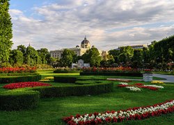 Ogród, Kwiaty, Krzewy, Park, Muzeum Historii Sztuki, Wiedeń, Austria