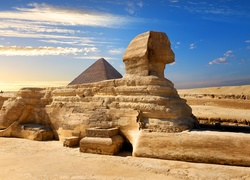 Egipt, Kair, Giza, Zabytek, Wielki Sfinks, Piramida
