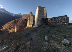Góry, Ruiny, Wieże obronne, Erzi, Republika Inguszetii, Rosja