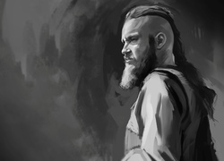 Władca wikingów Ragnar Lodbrok w grafice paintography