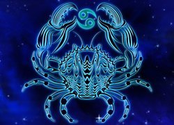 Znak zodiaku, Rak, Niebieskie tło