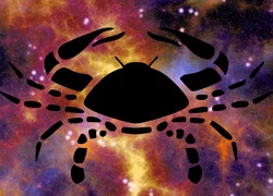 Znak zodiaku Rak w grafice na kosmicznym tle