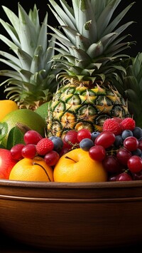 Ananasy i owoce w misce