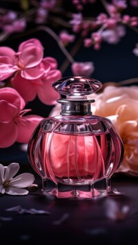 Flakon perfum i kwiaty