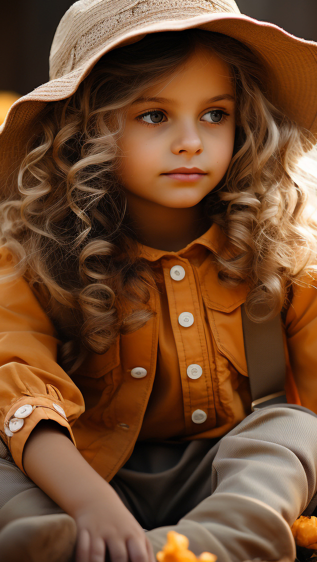 Długowłosa dziewczynka w kapeluszu