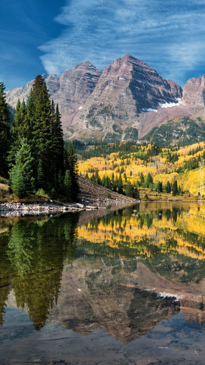 Jezioro Maroon Lake i szczyty Maroon Bells