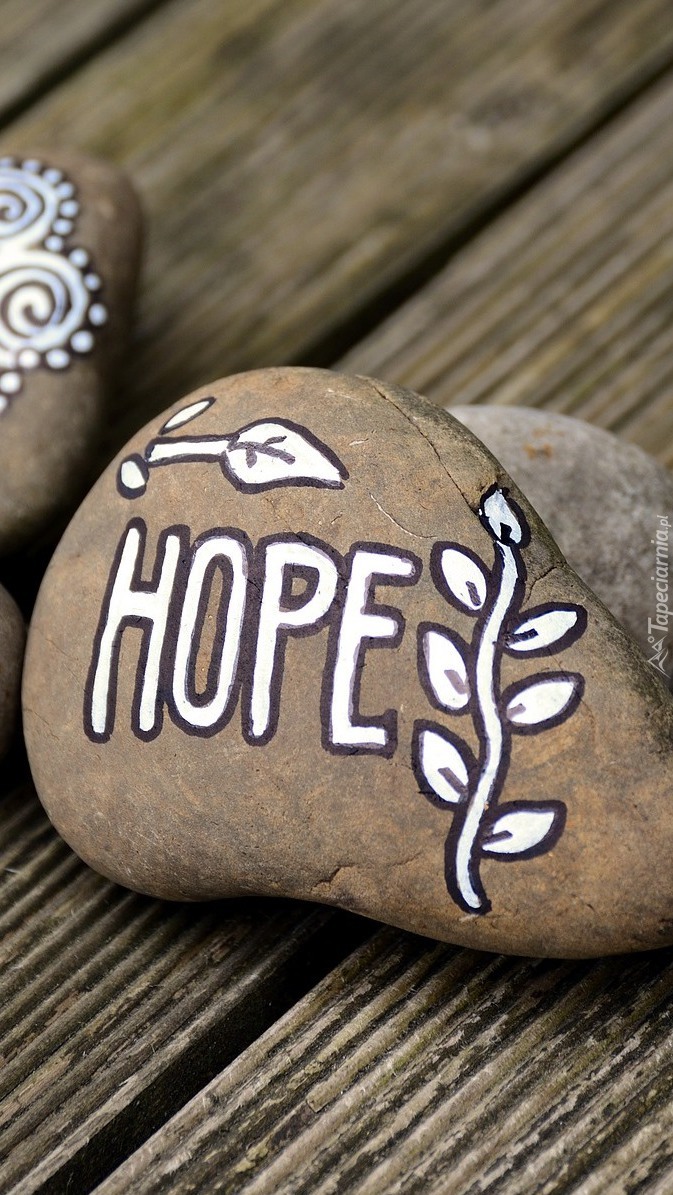 Kamień z napisem Hope