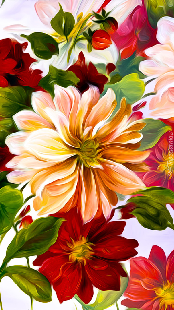 Kolorowe graficzne kwiatki