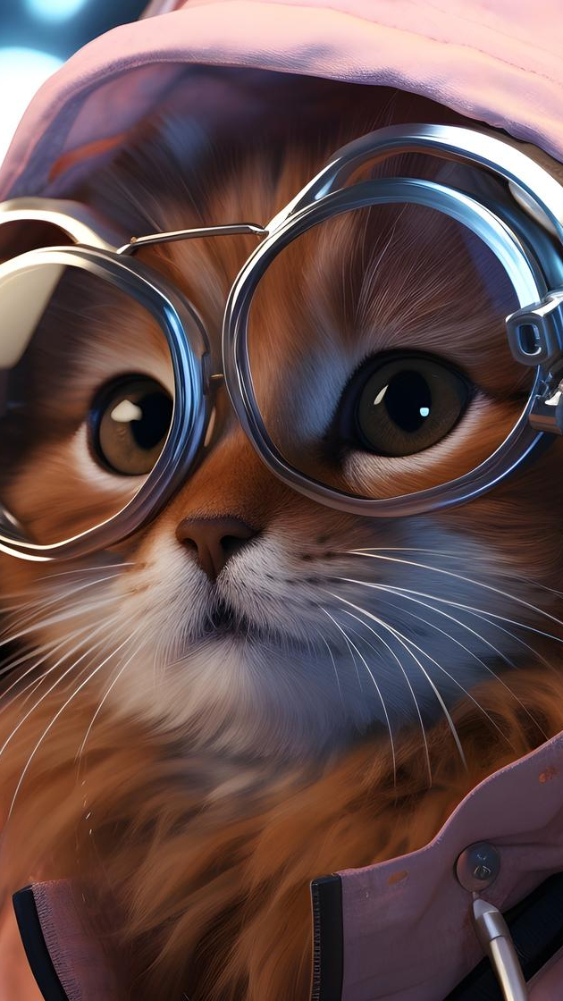 Kot w okularach