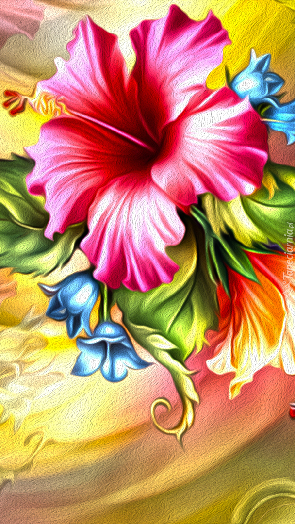 Kwiat hibiskusa w grafice