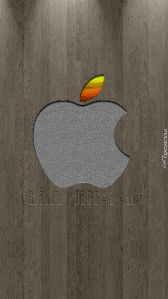 Logo Apple na drewnie