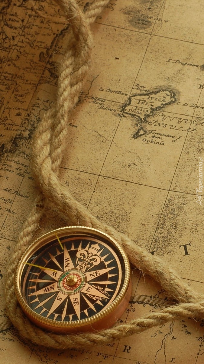 Mapa z kompasem