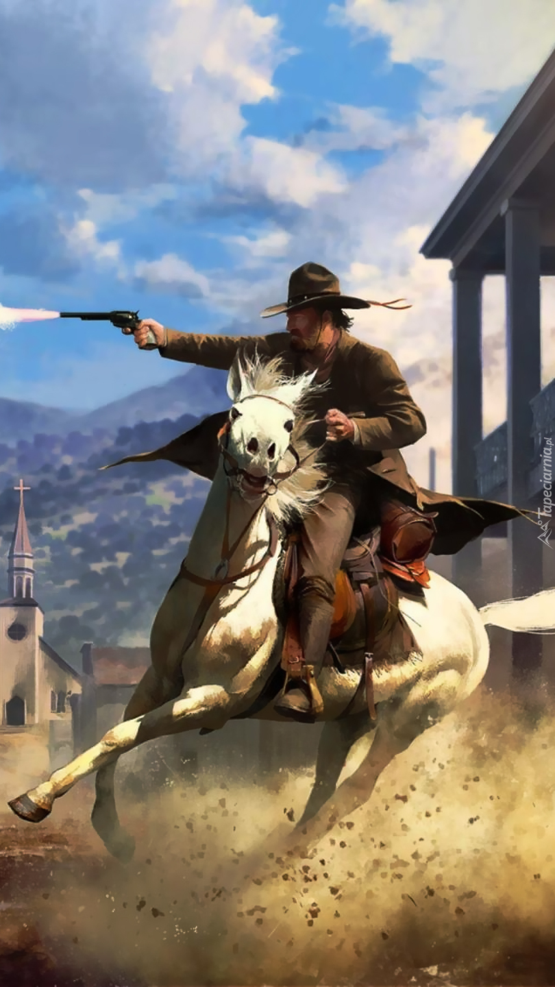 Mężczyzna na koniu z gry Wild West Dynasty