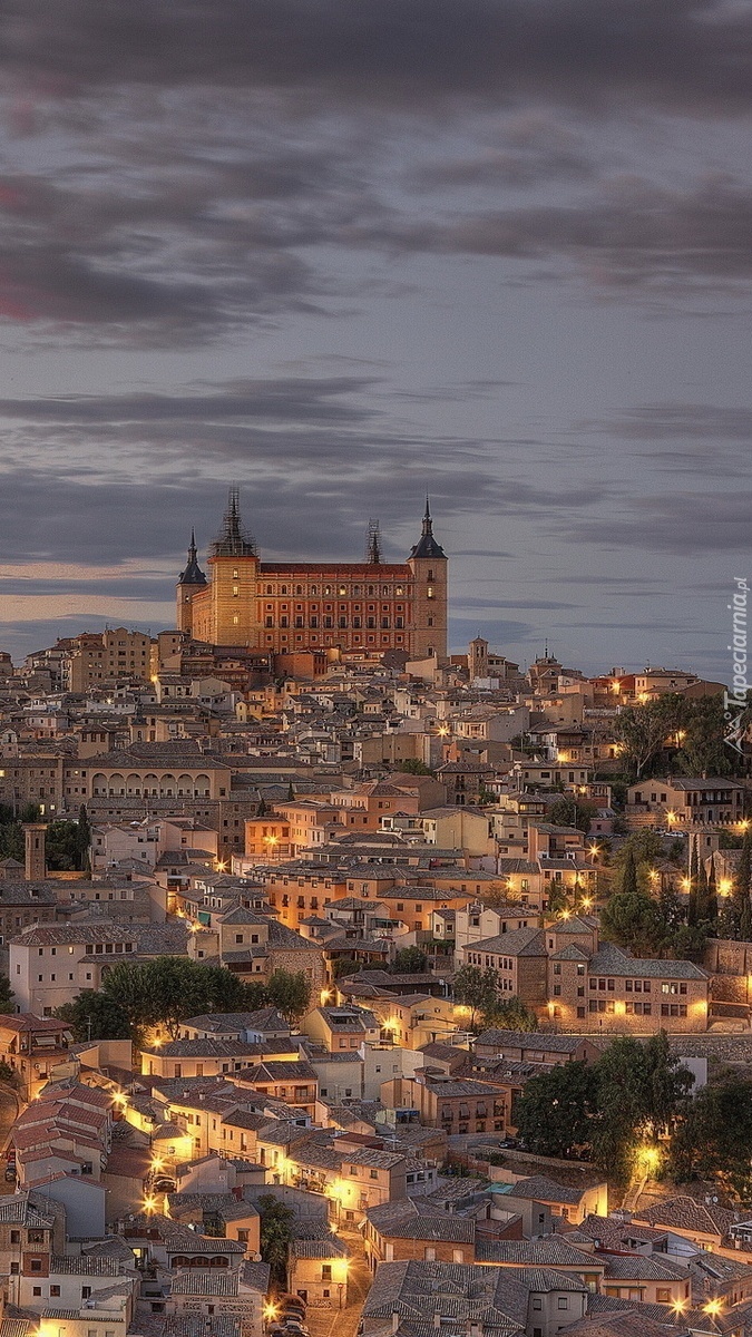 Panorama Toledo o zmierzchu