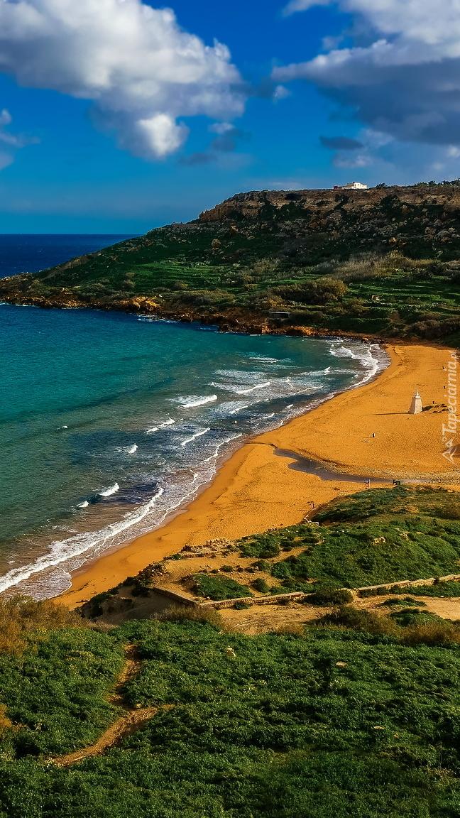 Plaża Ramla Beach na wyspie Gozo