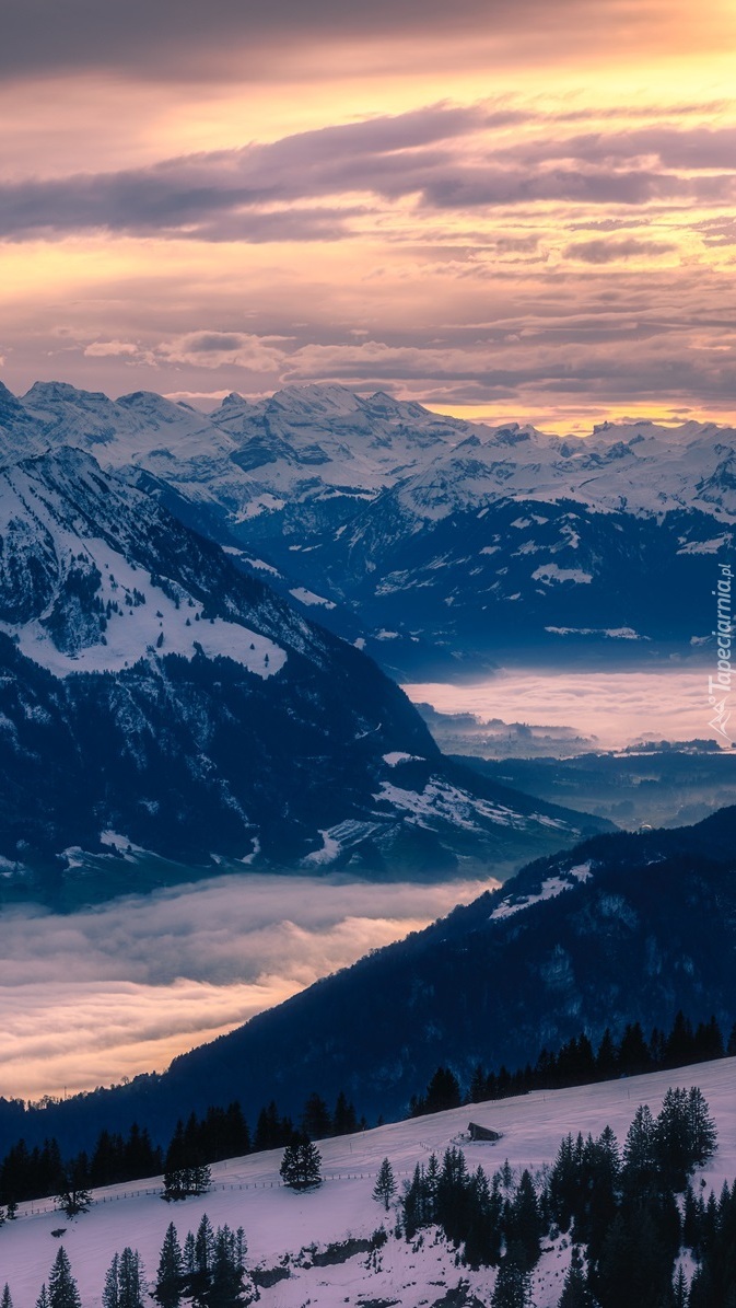 Prealpy w Szwajcarii zimą
