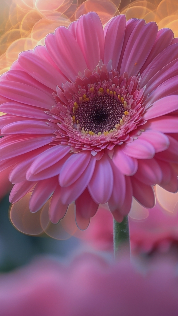 Różowa gerbera w zbliżeniu