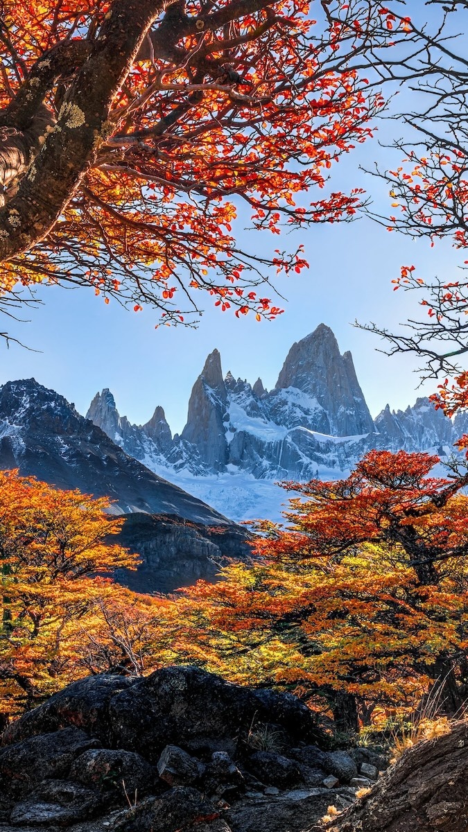 Widok na górę Fitz Roy w Patagonii