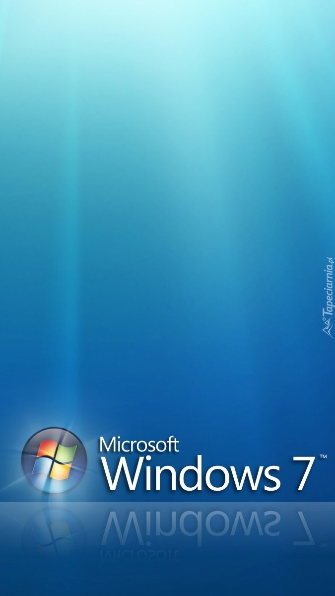 Windows 7 w promiennej odsłonie - Tapeta na telefon