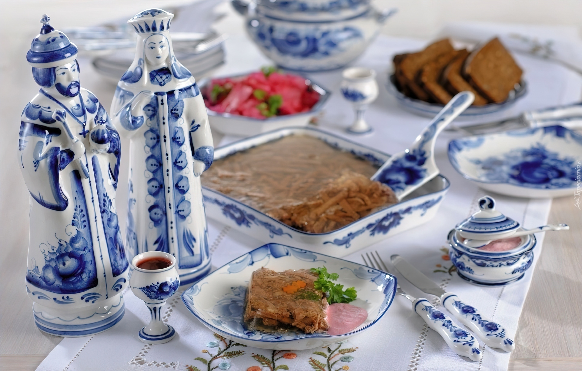 Chińska, Porcelana, Zastawa, Galareta