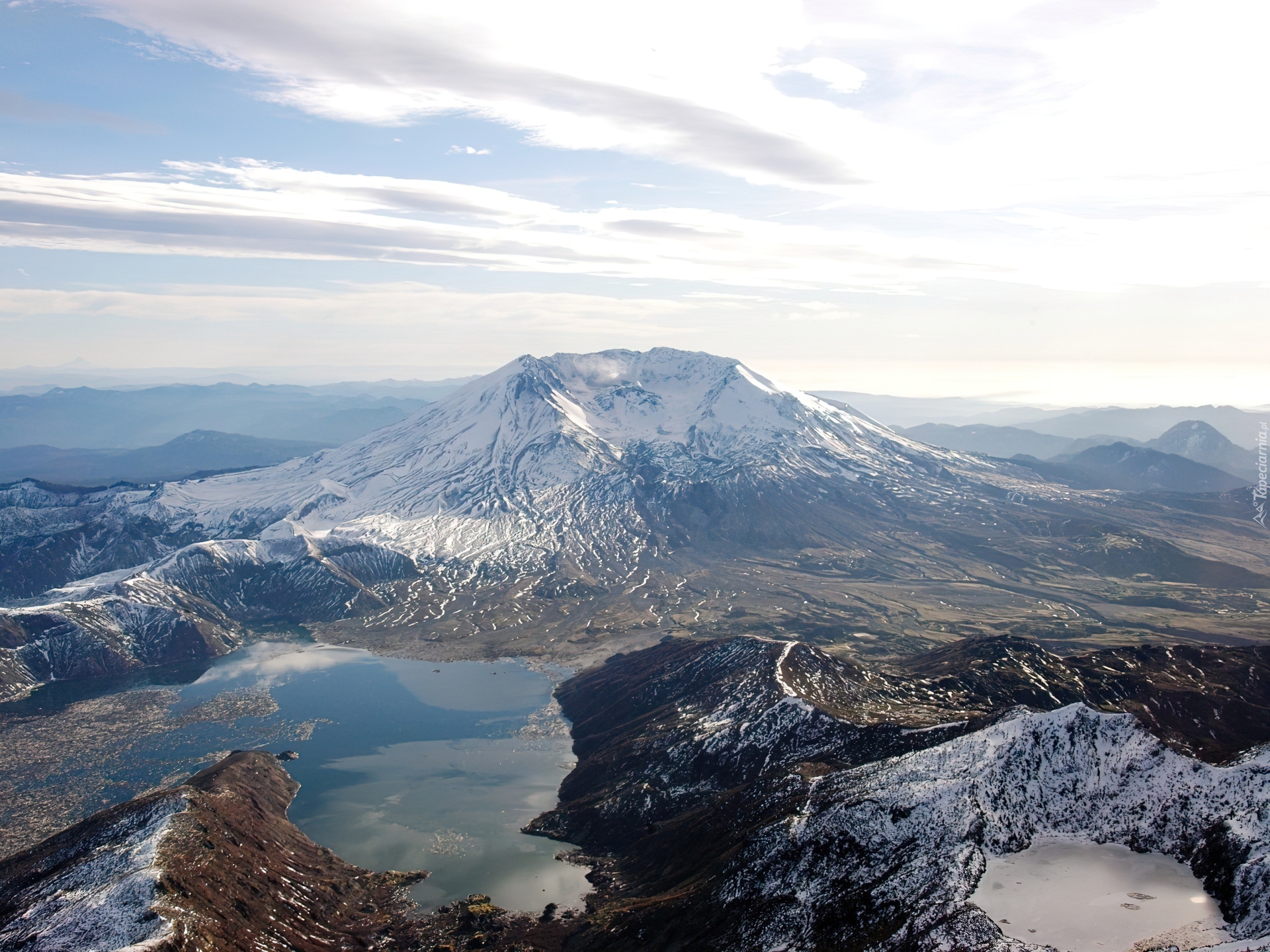 St. Helens, Wulkan, Góra, Śnieg, Woda