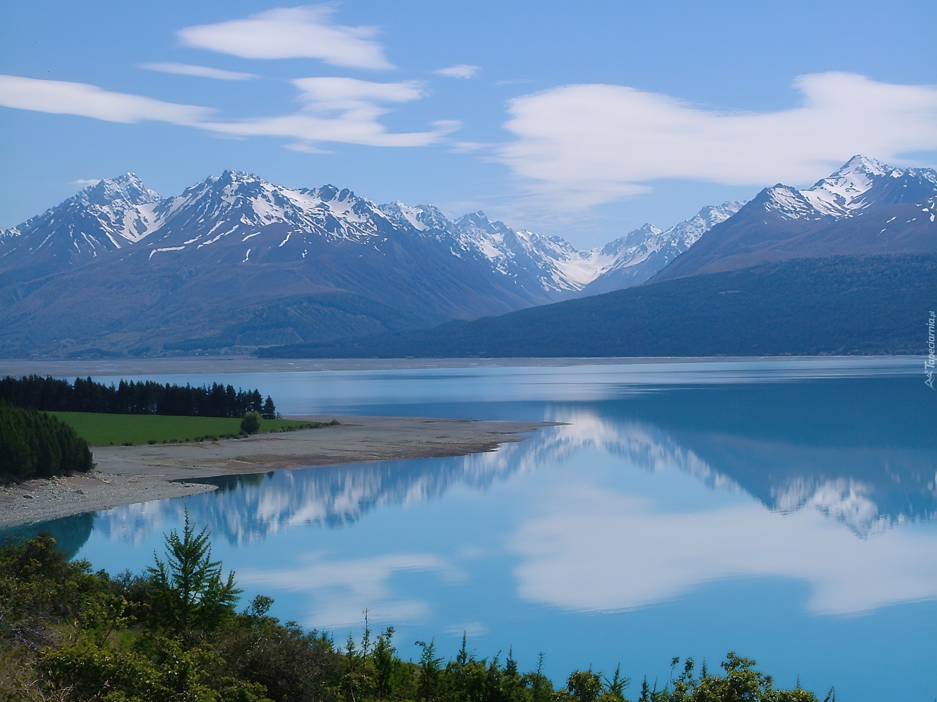 Jezioro, Góry, Nowa Zelandia