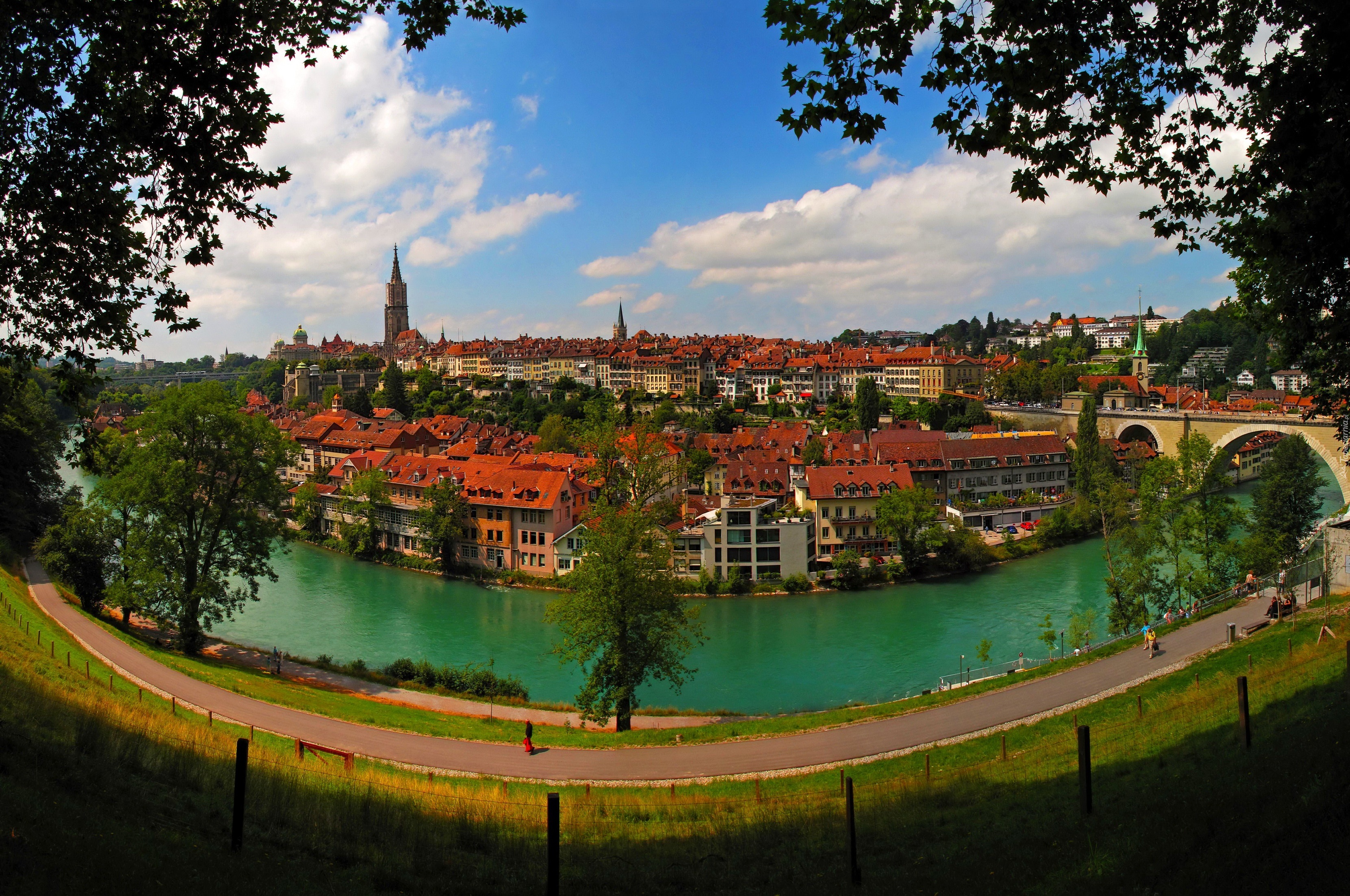 Szwajcaria, Willisau, Rzeka, Most, Droga, Panorama, Miasta
