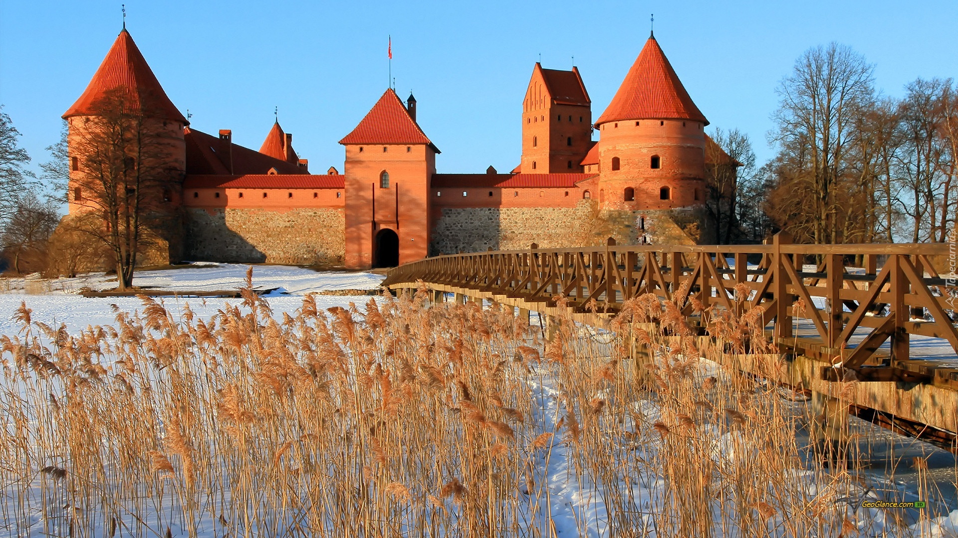 Zamek w Trokach, Litwa, Zima