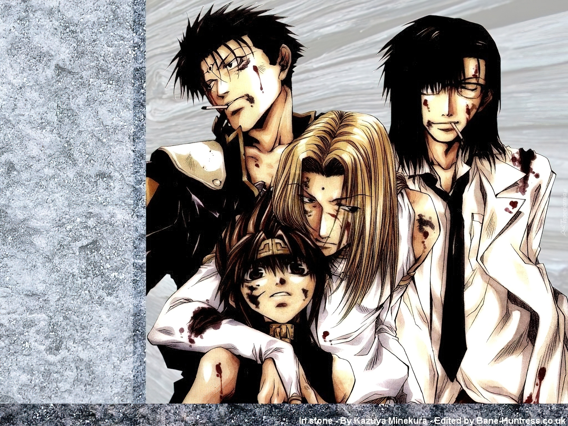 Saiyuki, okulary, papierosy