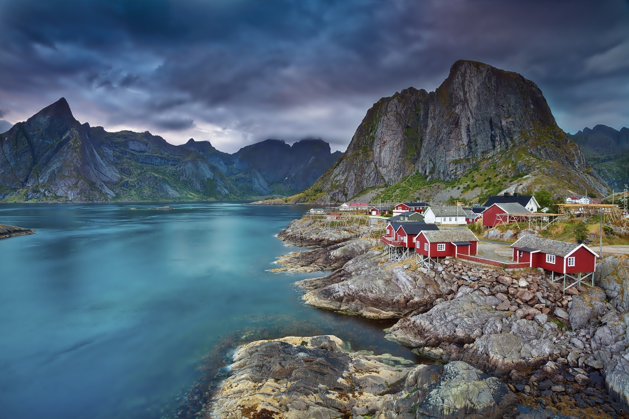 Domy G ry Jezioro Norwegia 