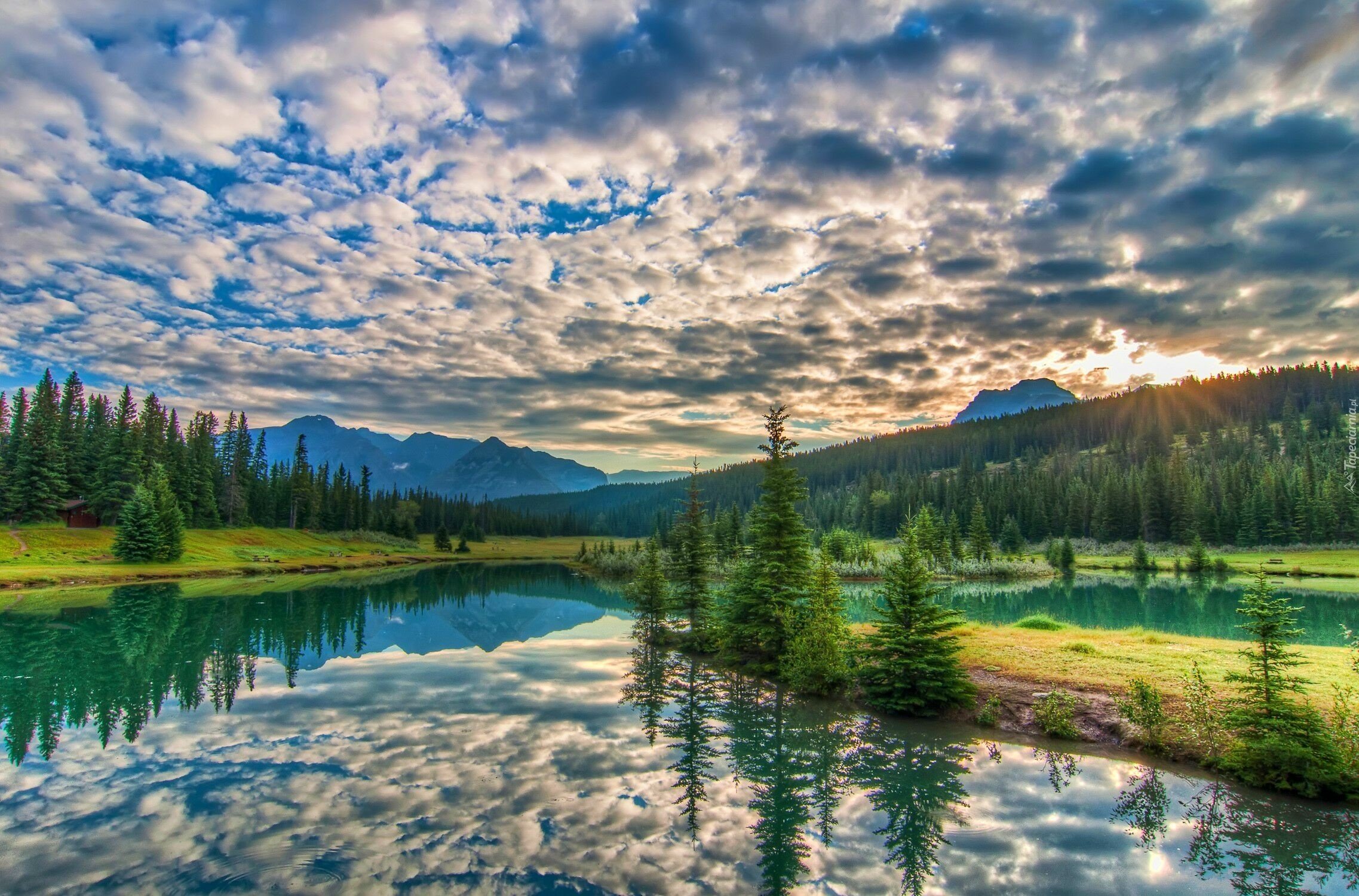 Kanada, Prowincja Alberta, Park Narodowy Banff, Jezioro, Góry