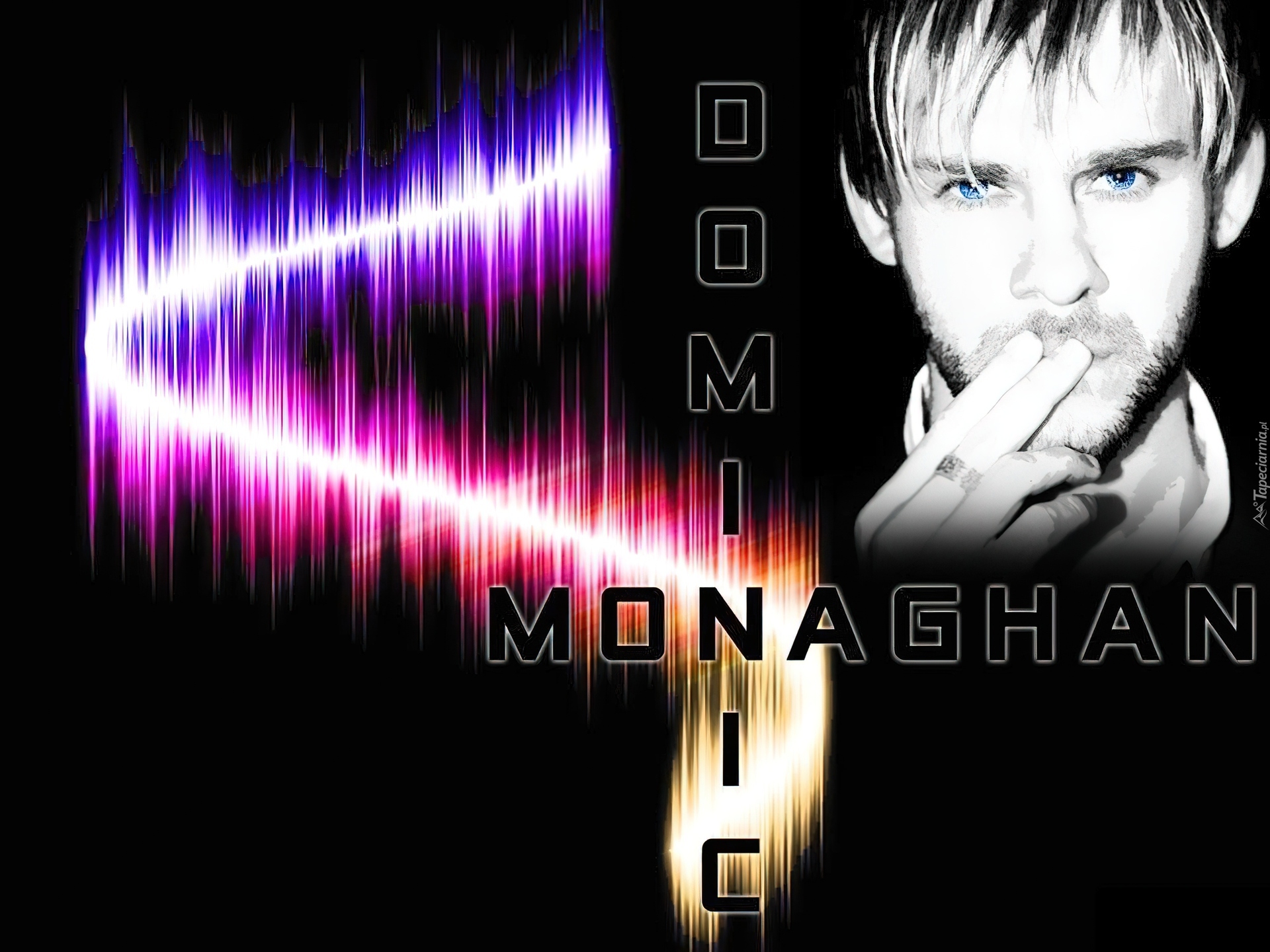 Dominic Monaghan,niebieskie oczy, palce