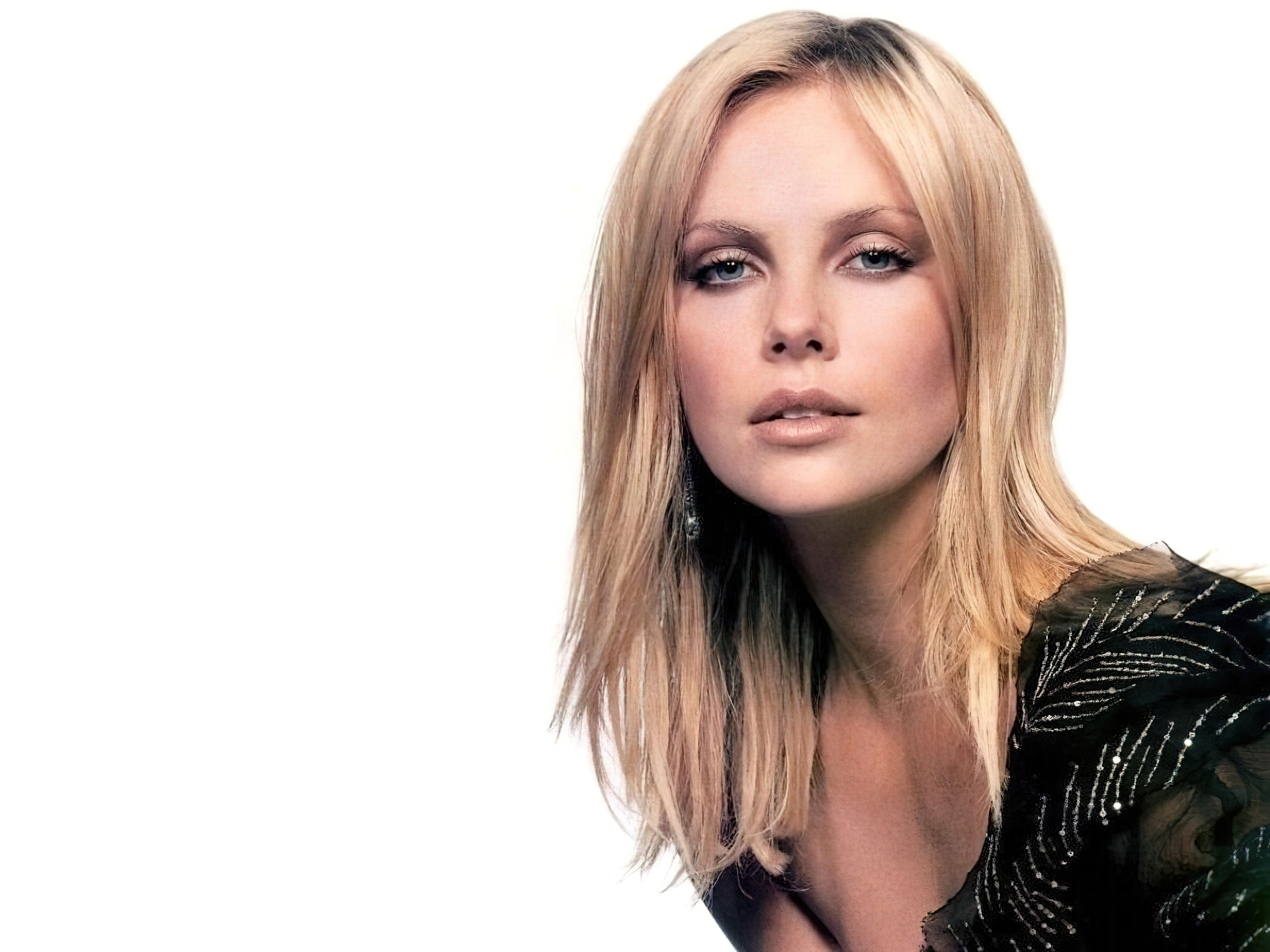 Charlize Theron,proste, włosy