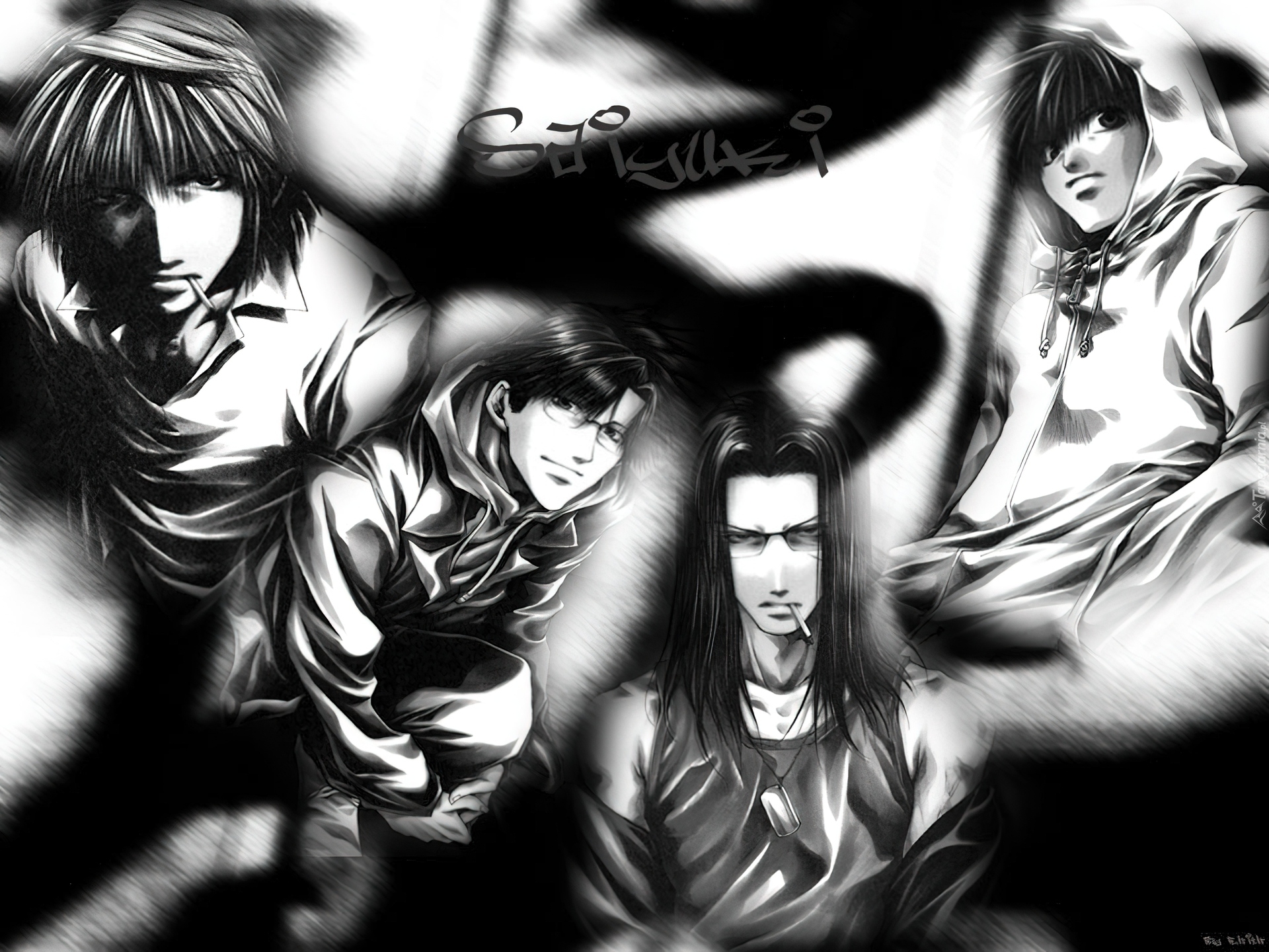 Saiyuki, czerń, biel