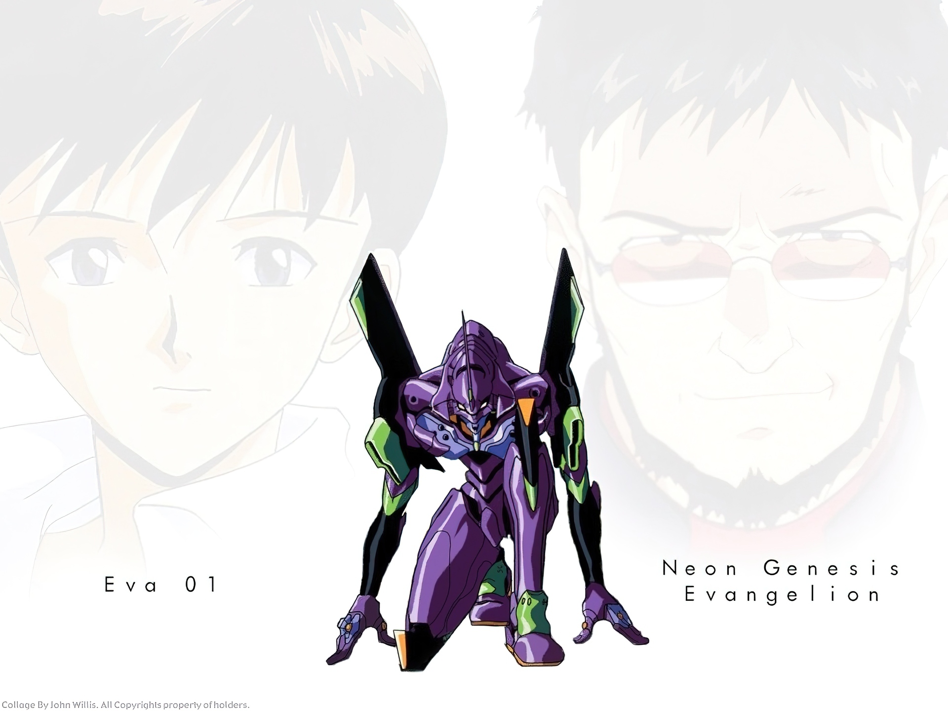 Neon Genesis Evangelion, robot, twarze