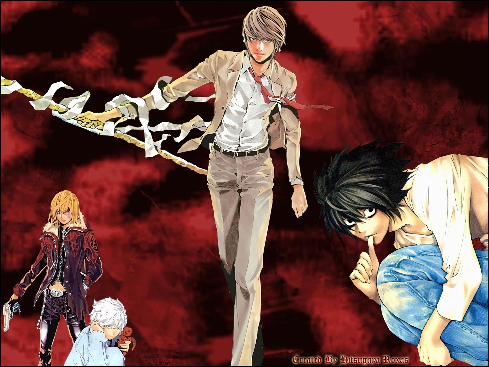 Death Note, ludzie, kij, marynarka