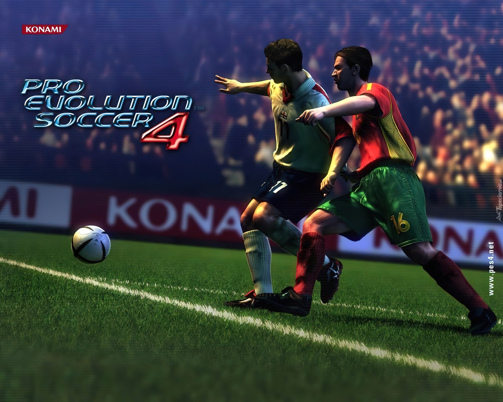 piłka, nożna, trawa, piłkarze, Pro Evolution Soccer 4