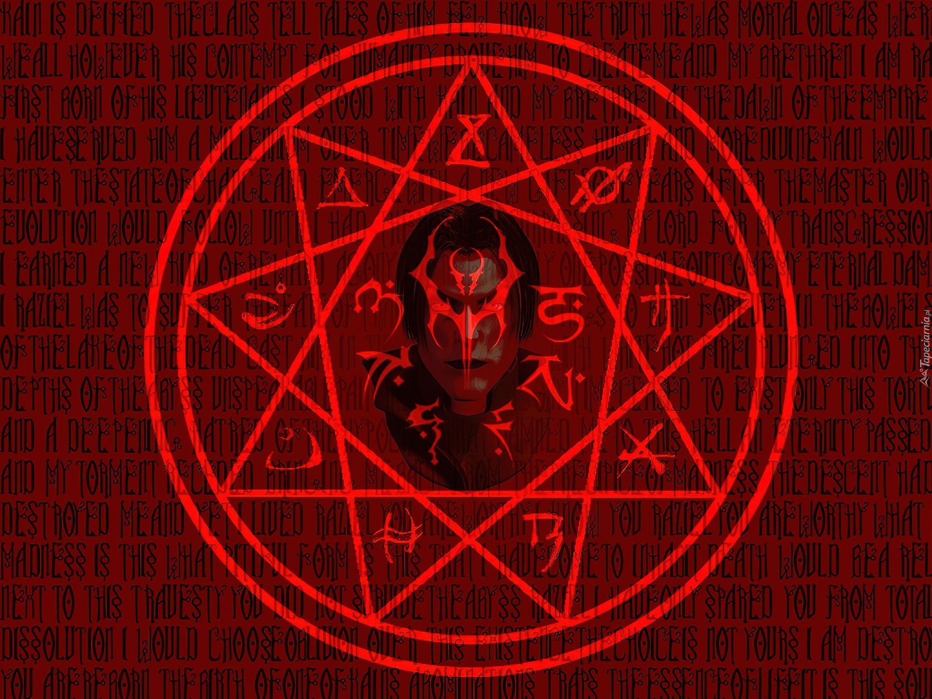 Legacy Of Kain Soul Reaver, logo, gwiazda, okrąg, twarz