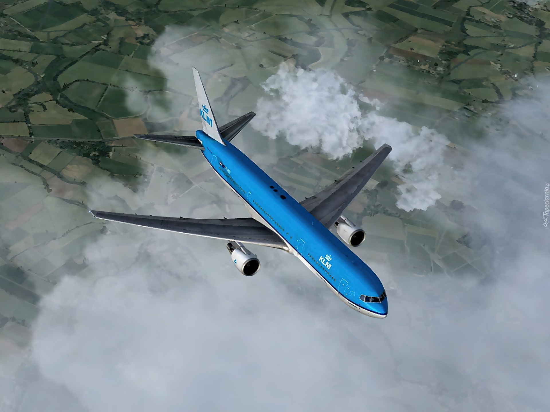 Boeing 767, KLM, Nad, Chmurami