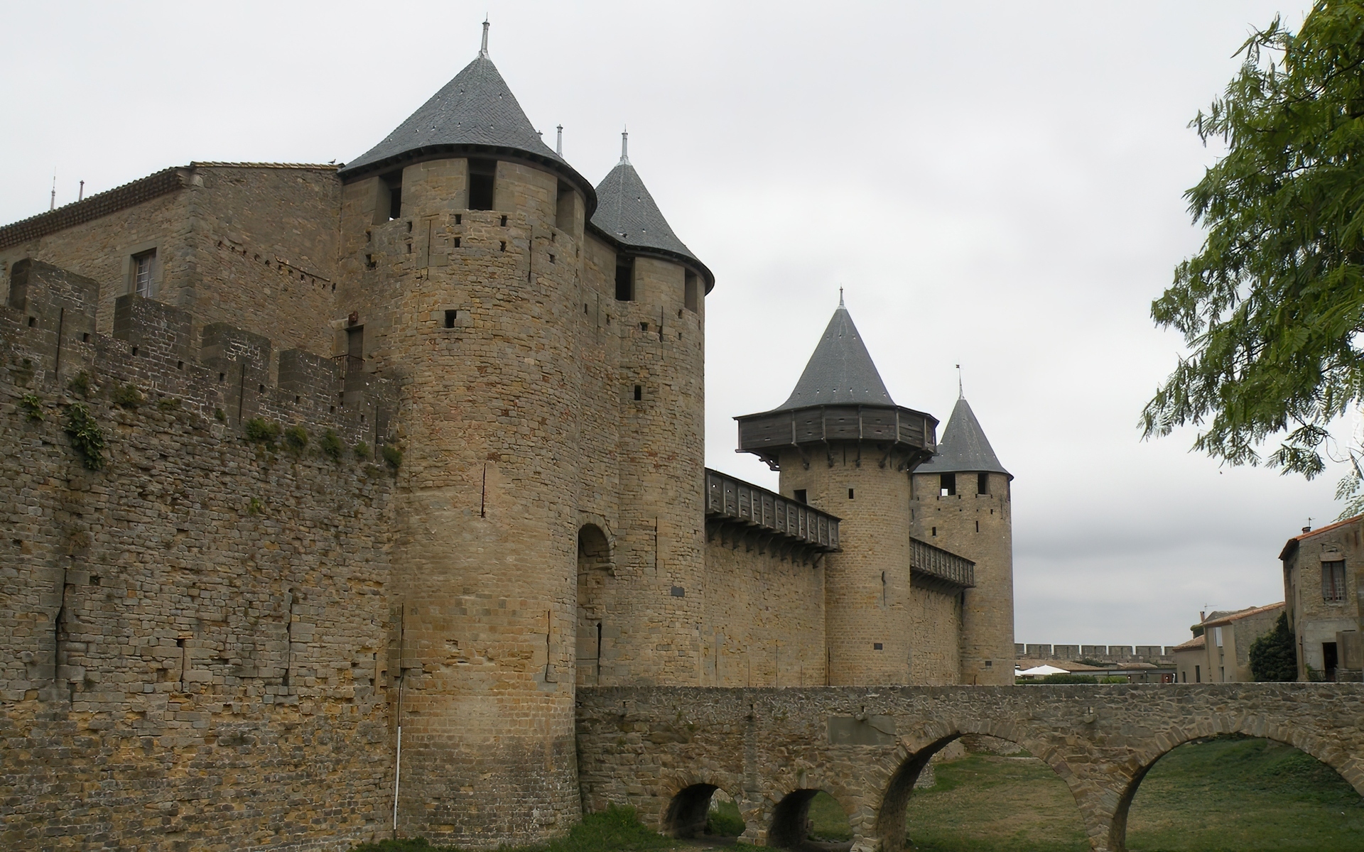 Zamek, XIII, Wiek, Carcassonne, Francja