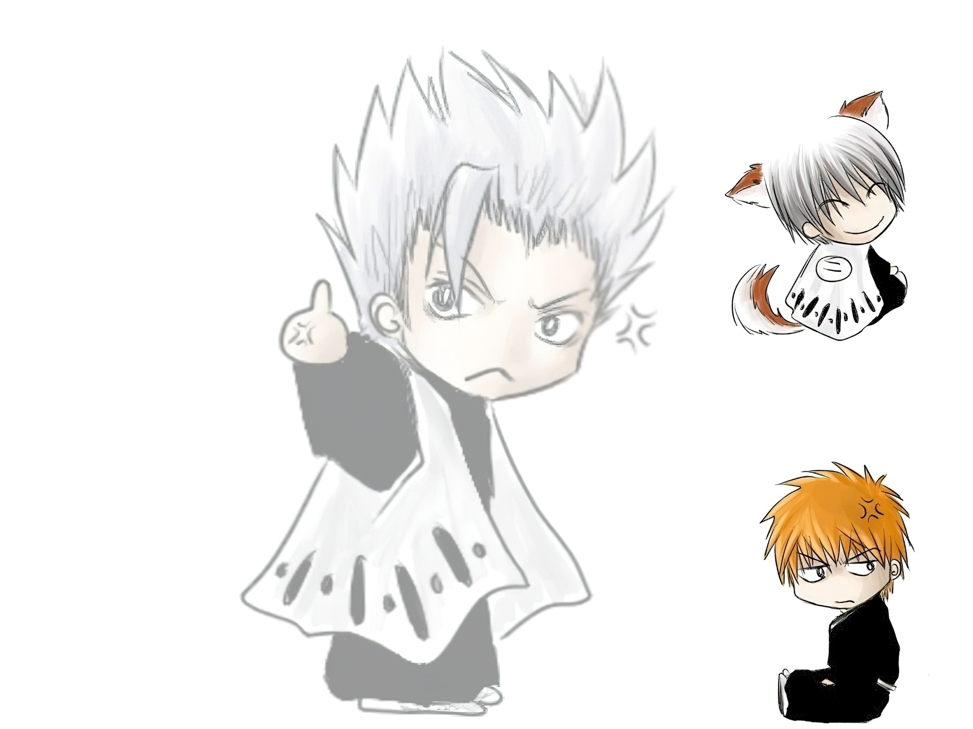 Hitsugaya, Kurosaki, Gin, Postacie