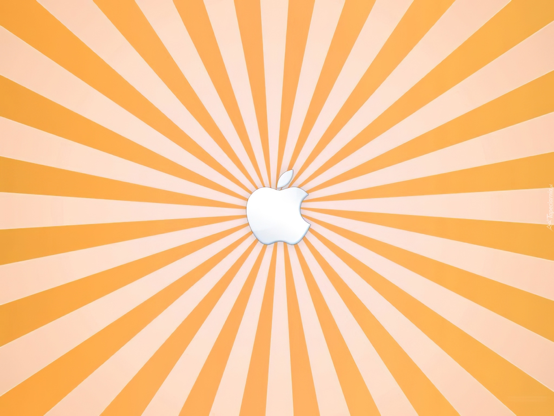 Białe, Logo, Apple, Promieniste, Pasy