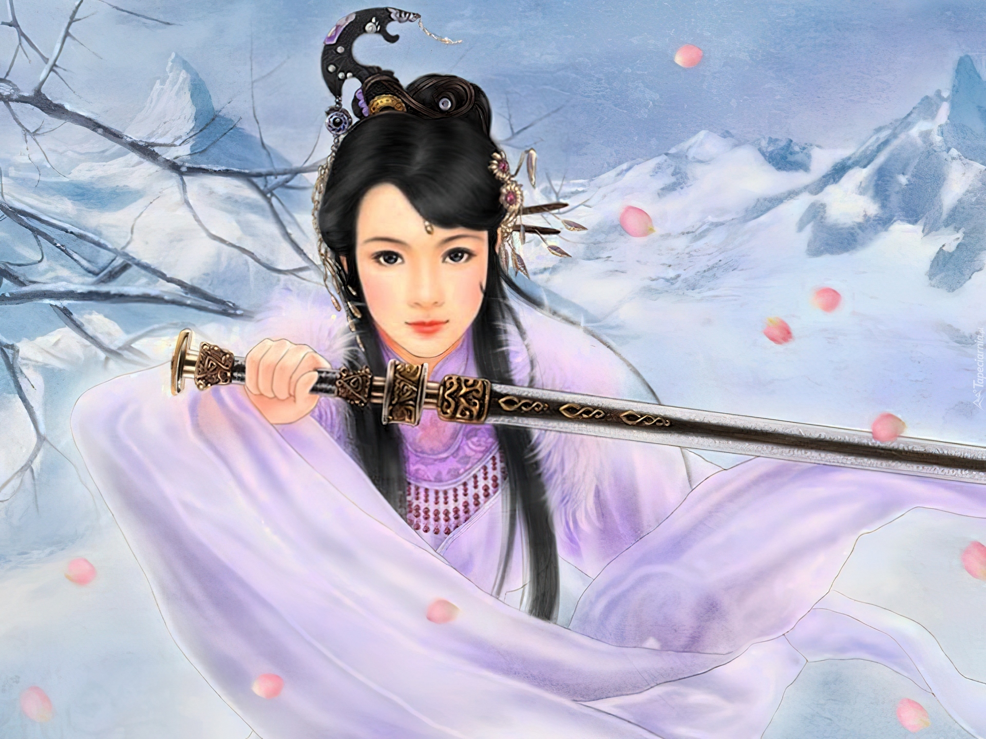Китайская девушка с мечом