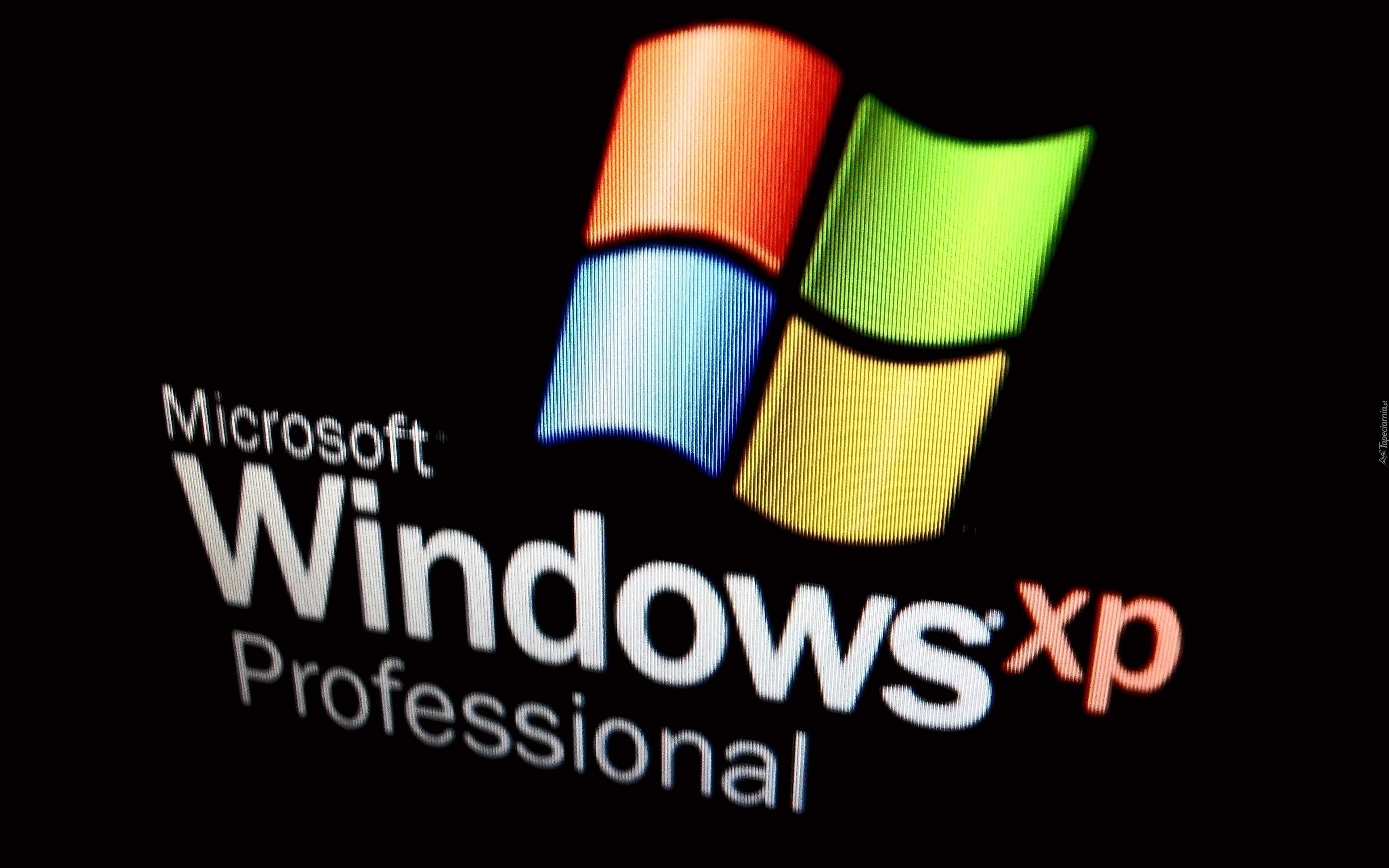 Logo, Windows, XP, Czarne, Tło