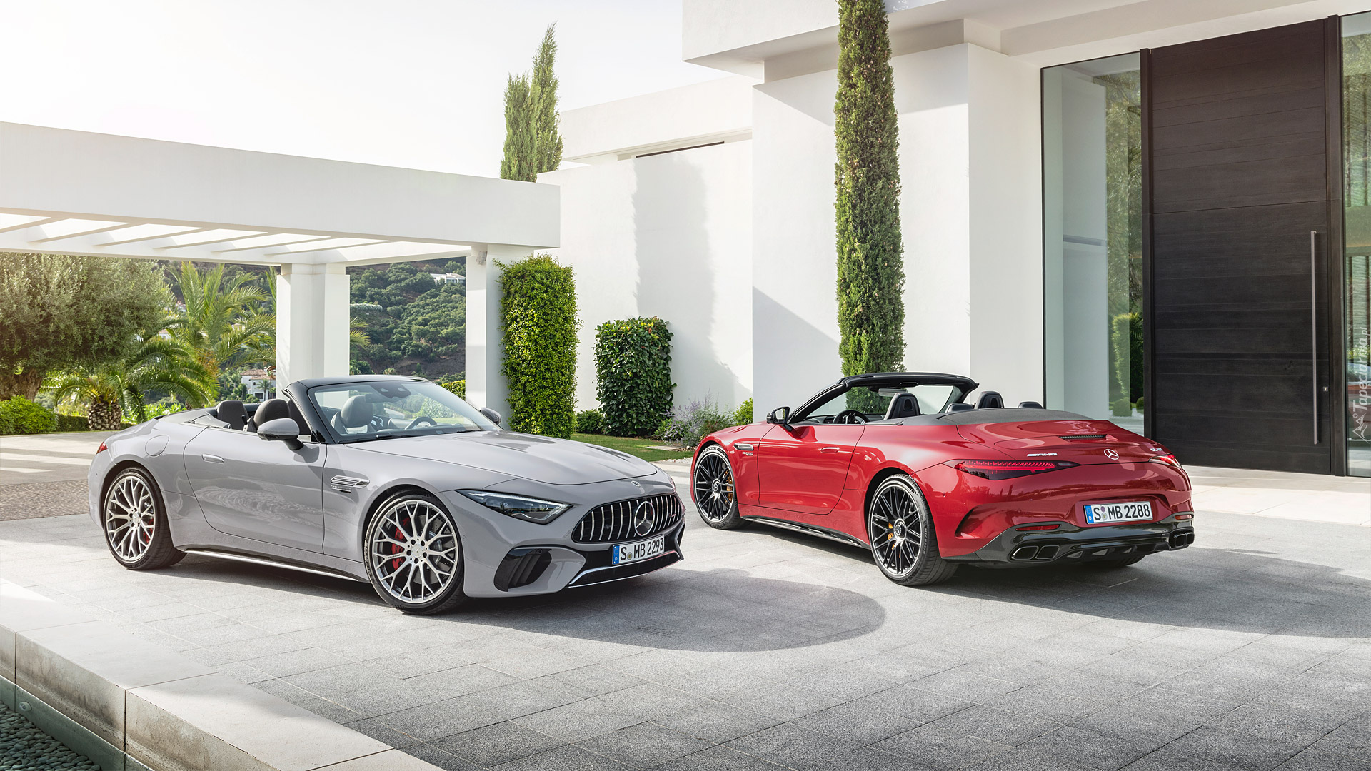 Srebrny, Mercedes-AMG SL55, Czerwony, Mercedes-AMG SL63, Cabrio