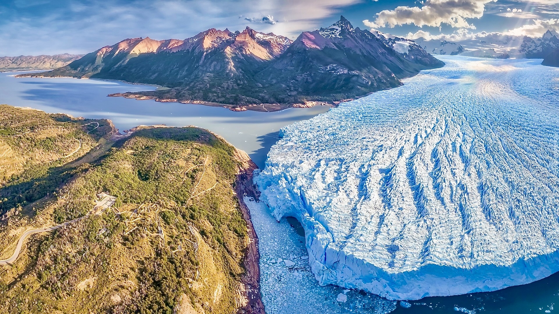 Argentyna, Patagonia, Lodowiec, Perito Moreno, Góry, Morze