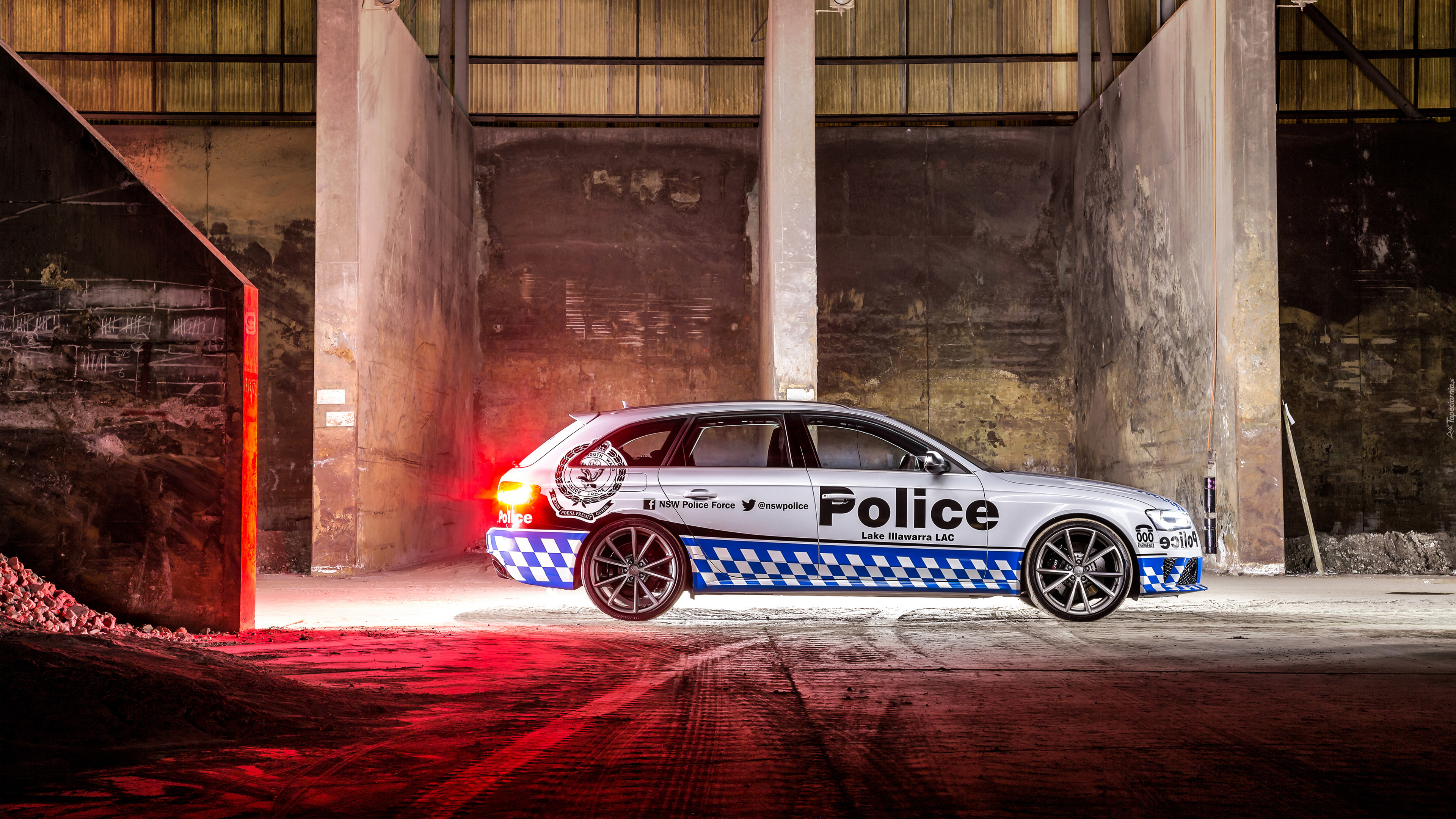 Samochód, Policyjny, Audi RS4 Avant, Bok, 2015