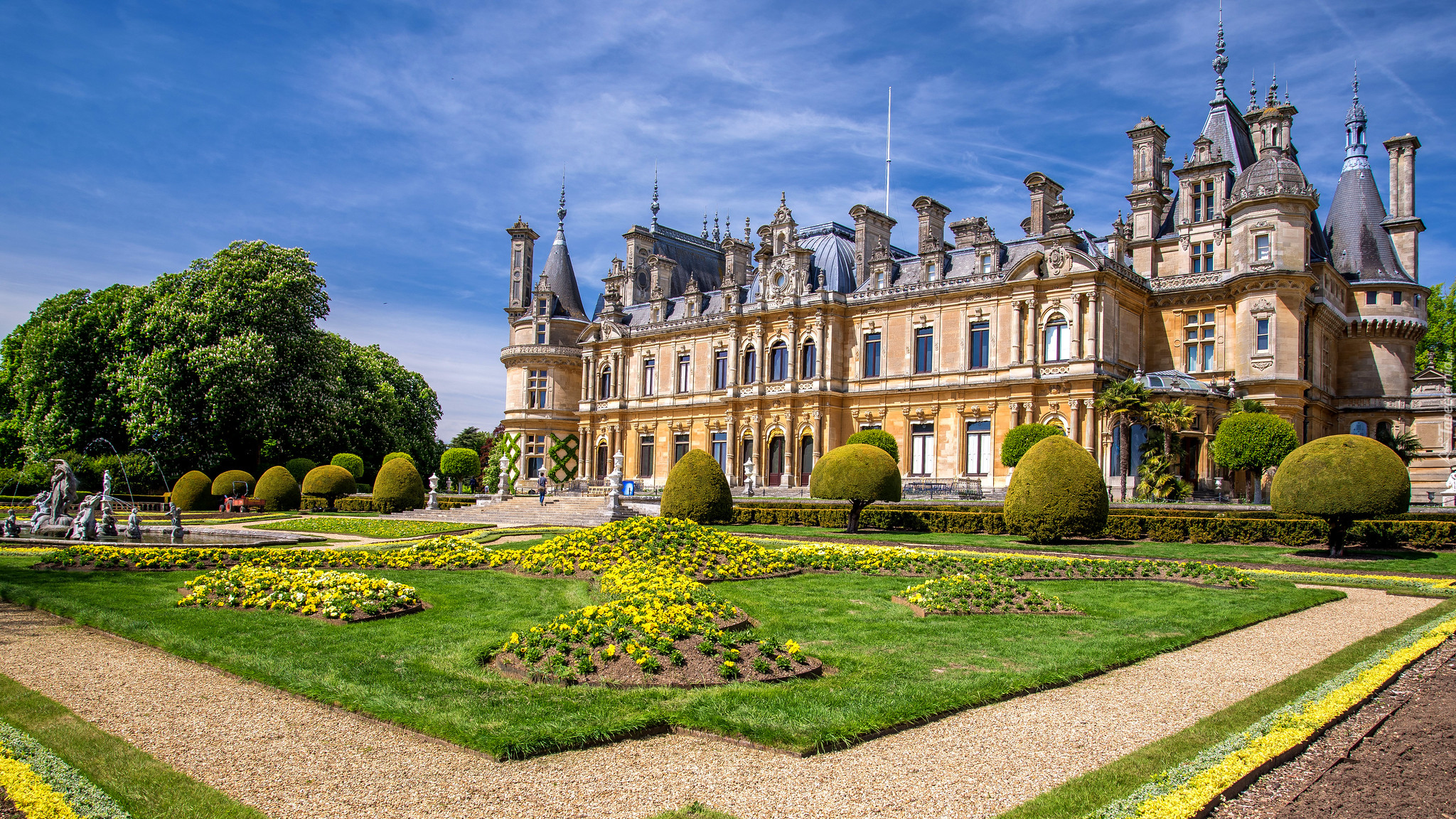 Rezydencja, Dom, Dworek, Ogród, Waddesdon Manor, Hrabstwo Buckinghamshire, Anglia